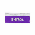 DIVA Award Ribbon w/ Silver Foil Print (4"x1 5/8")